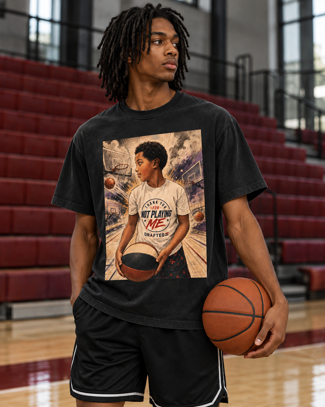 Young Hooper Comic Tee — male athlete campaign photo 1