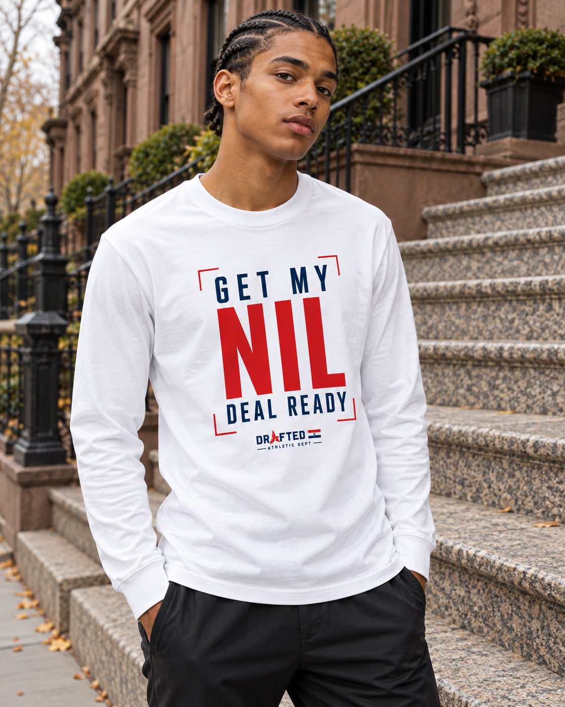 Get My NIL Deal Ready Long Sleeve — male athlete campaign photo 2