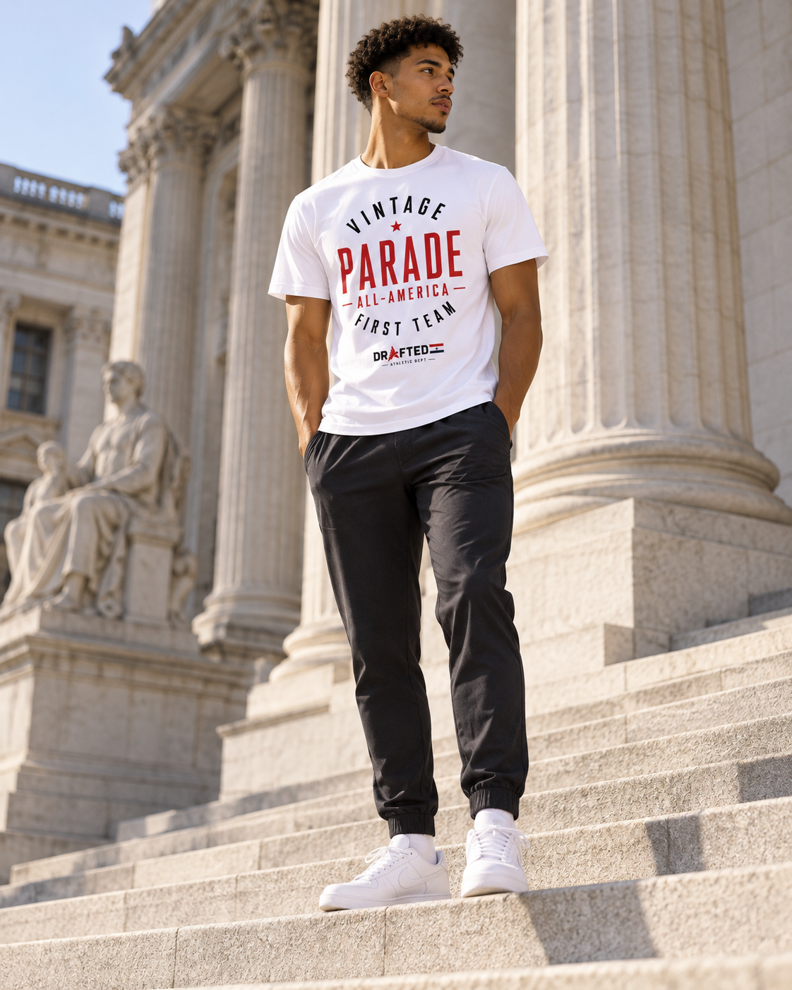 Vintage Parade Tee — male athlete campaign photo 2