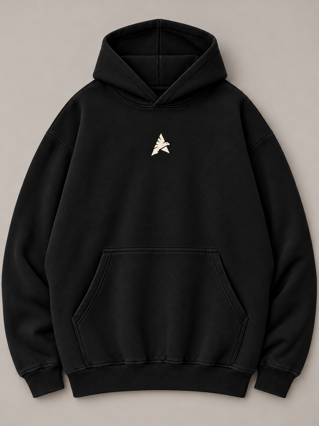 Black Drafted Mainstreet Heavyweight Hoodie Eagle A front
