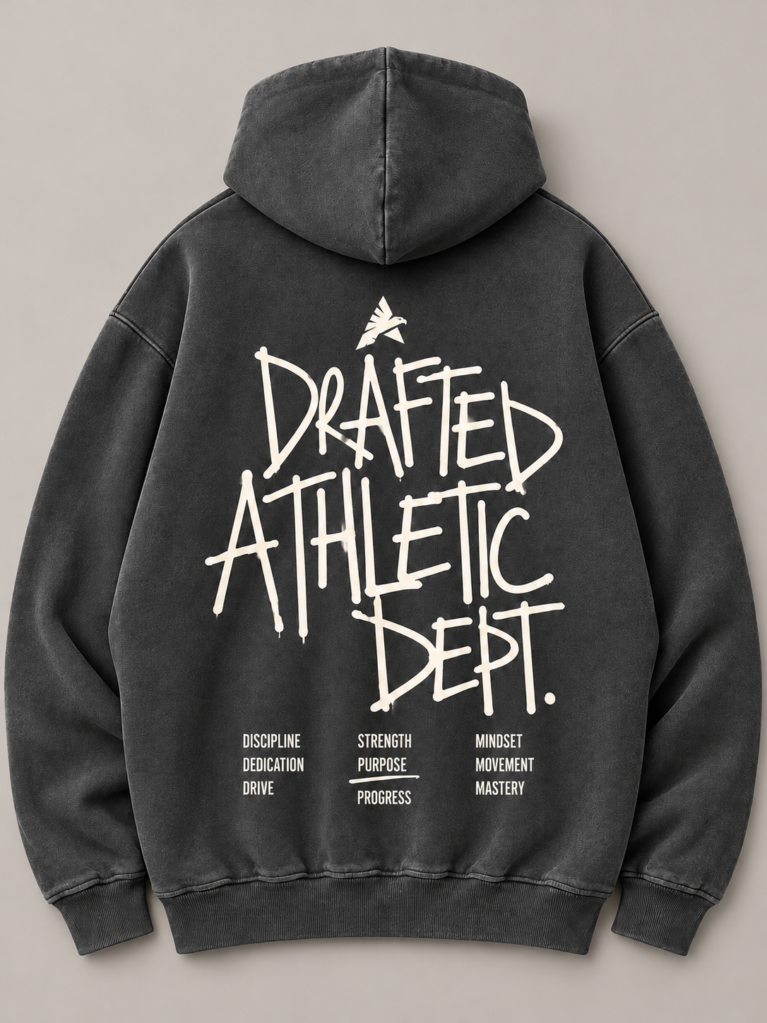 Charcoal Drafted Mainstreet Heavyweight Hoodie back graphic