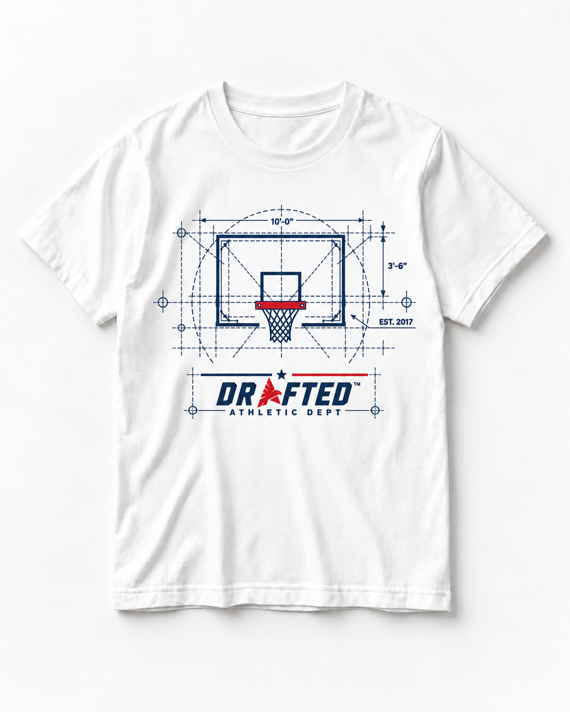 The Goals Tee — Vintage Parade standard white tee mockup