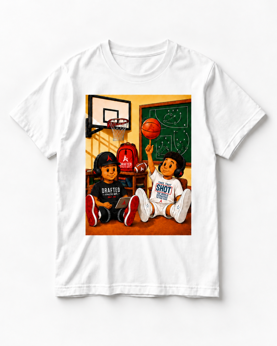 The Draft Class Tee — Vintage Parade standard white tee mockup