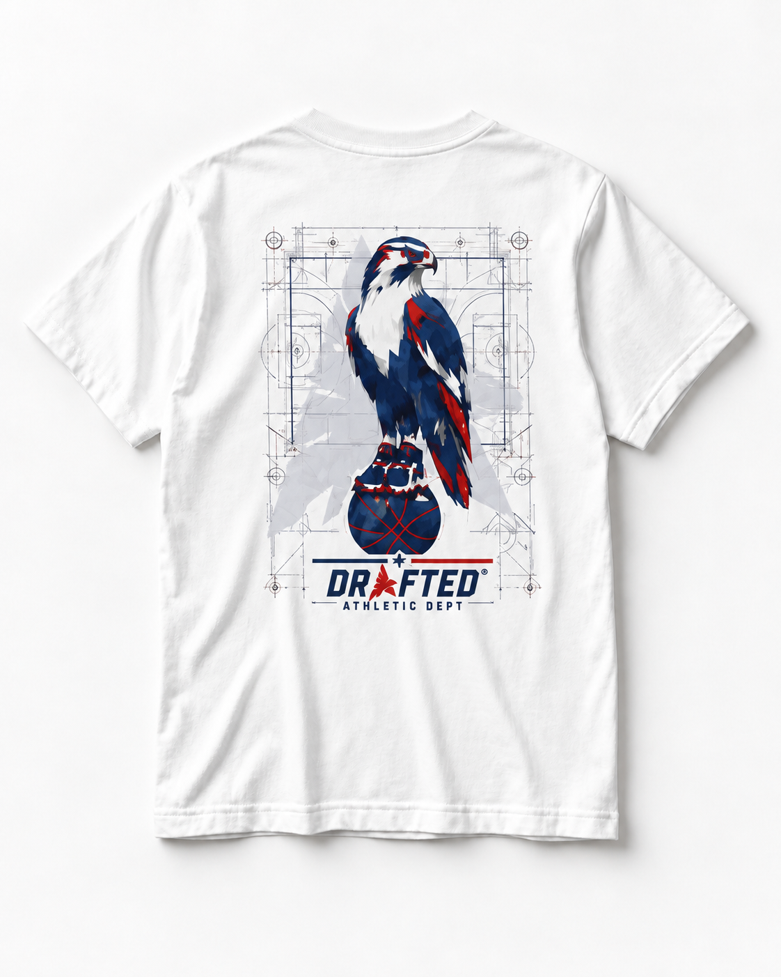 Drafted Eagle Tee — Vintage Parade standard white tee mockup