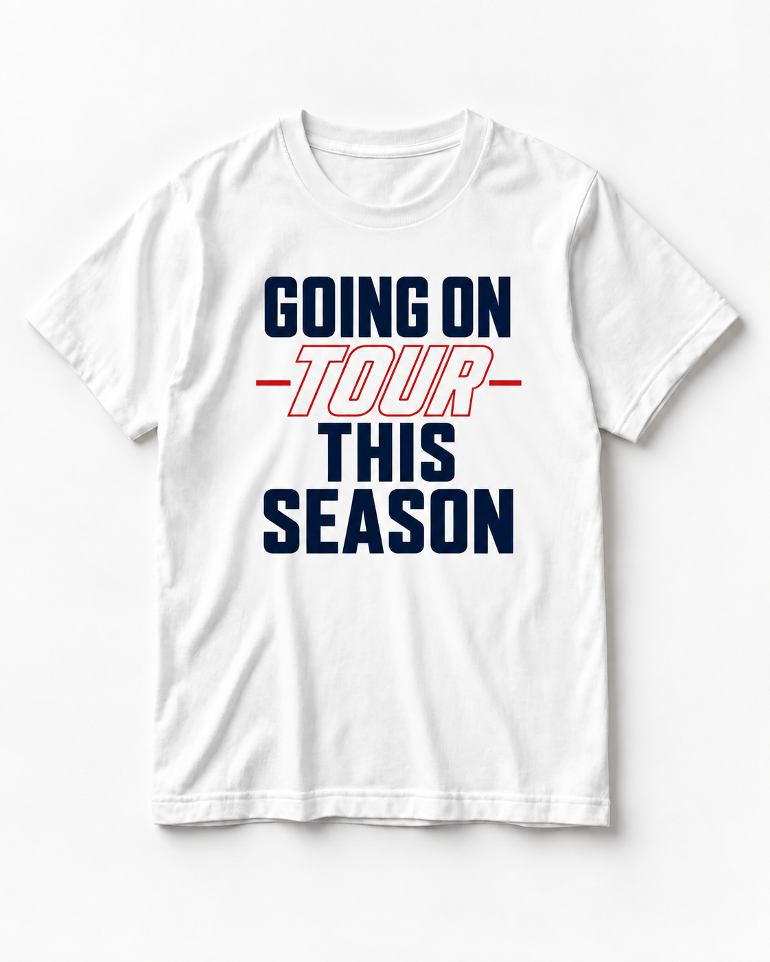Going On Tour Tee — Vintage Parade standard white tee mockup