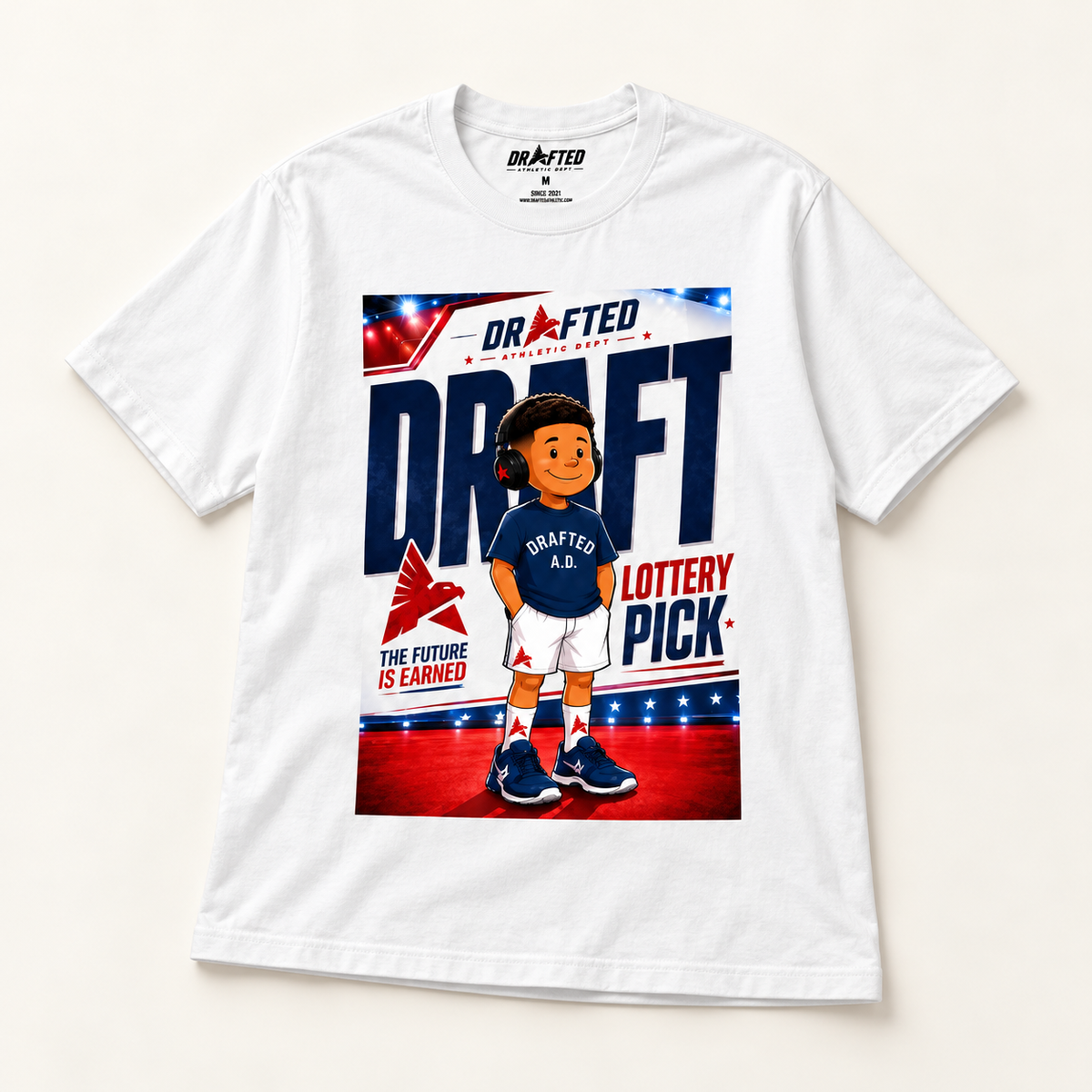 The Drafted Lottery Tee angled flat lay